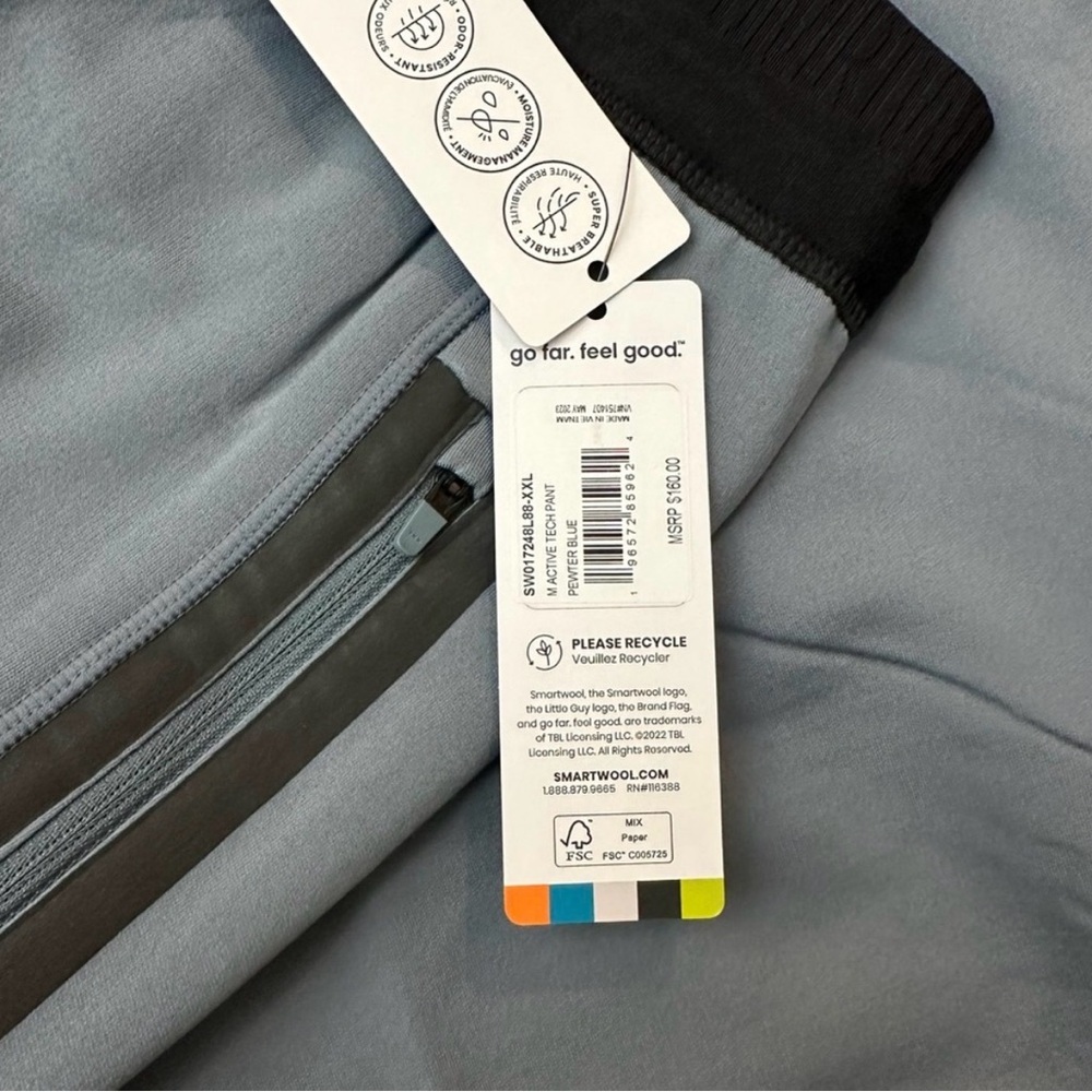 Smartwool Merino Wool Blend Fleece Jogger Pants Men’s Size 2XL Gray. NWT. - Picture 5 of 10
